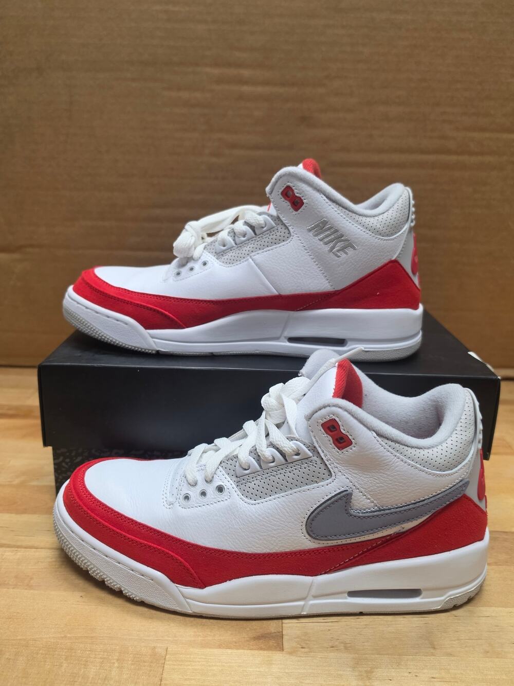 Air Jordan 3 Retro Tinker White /University Red MEN SIZE 9.5